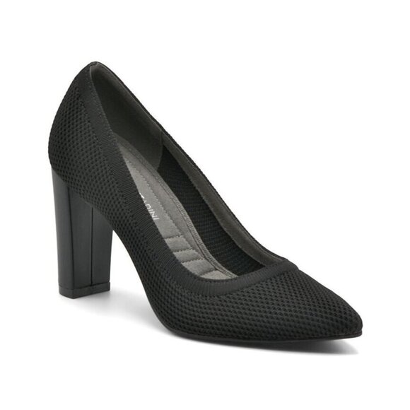 ADRIENNE Vittadini "Neeka" stretch knit pump black heel Women 7.5 NEW - Picture 1 of 8